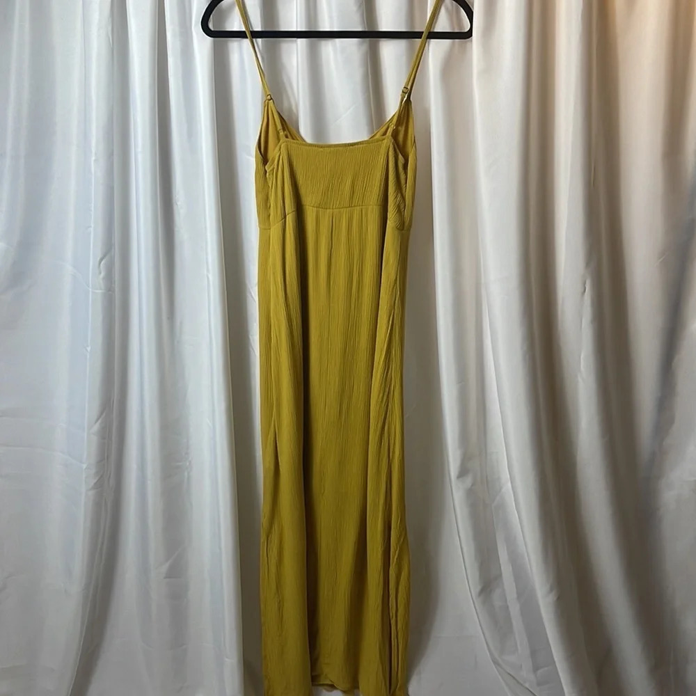 Forever 21 Mustard Yellow Tie Front Maxi Dress Small - Picture 8 of 12